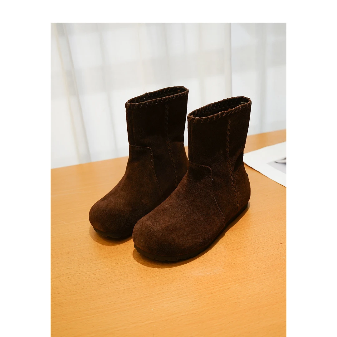 桐桐专属 美拉德复古编织勃肯短靴女『HYSS036