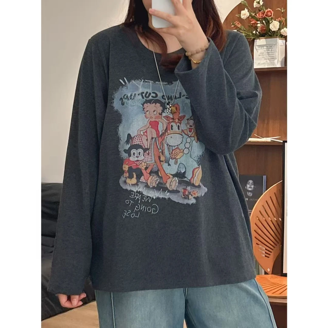【咔咔】极简磨毛-240g高g重常规套头女四季通用百搭打底长袖K0412