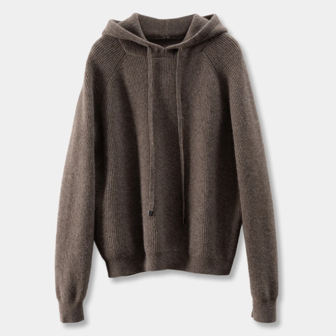 春天家 老！法柜牦牛绒抽绳连帽花纱毛衣卫衣女83E2