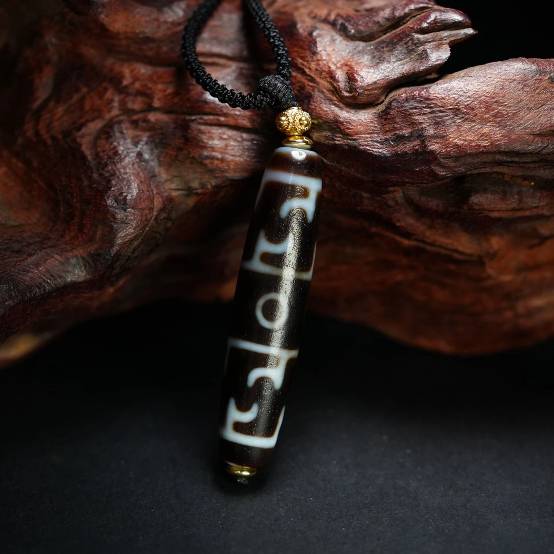 老台湾古韵系列莲师三眼图腾玛瑙竖款颈饰男女可佩戴