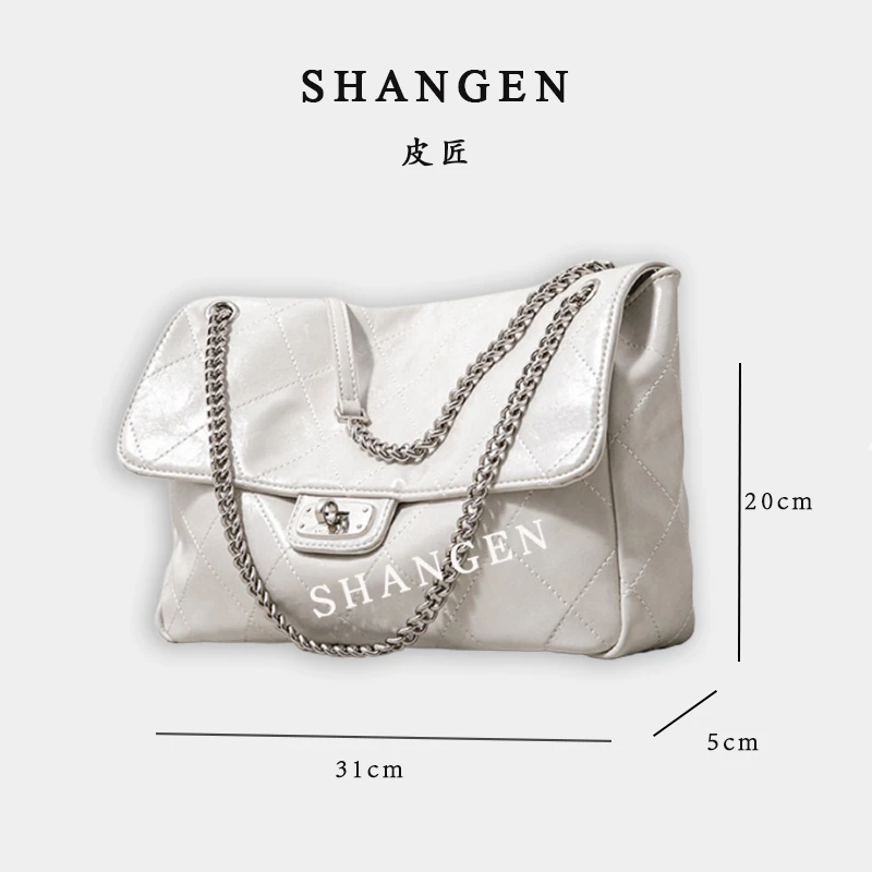 【尚恩CC】SK-62686-1-米白-轻奢时尚女士新款小众单肩斜挎包