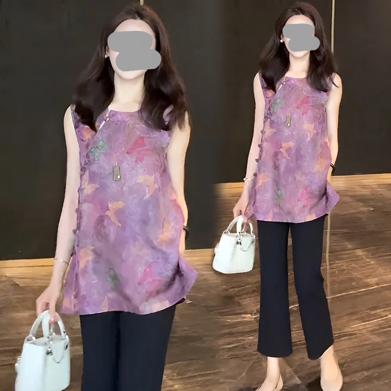 新中式女装中国风上衣禅意清冷感穿搭巨好看的套装裤夏季2025新款