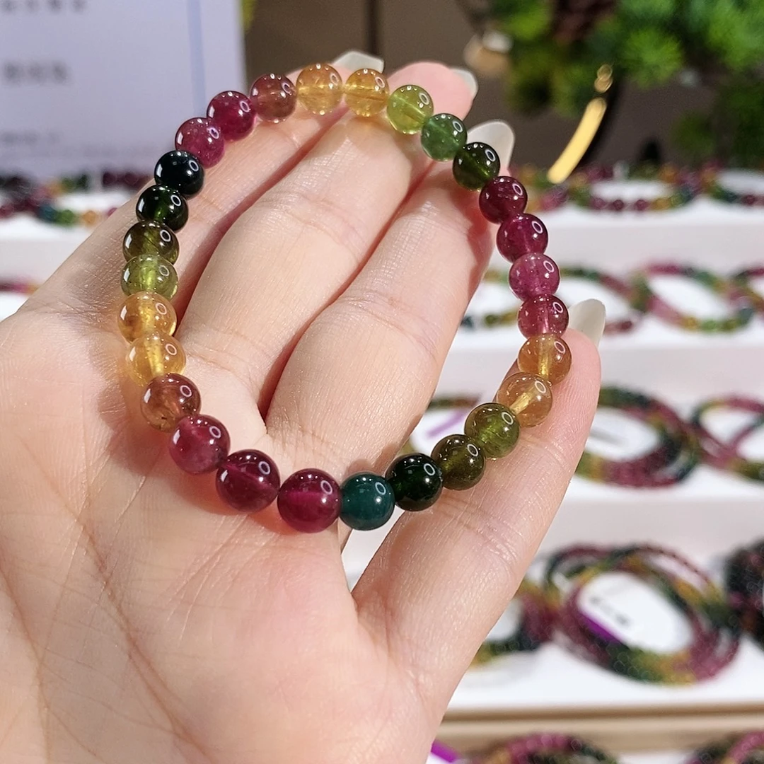 未镶嵌手串碧玺G2637素圈颜色微差