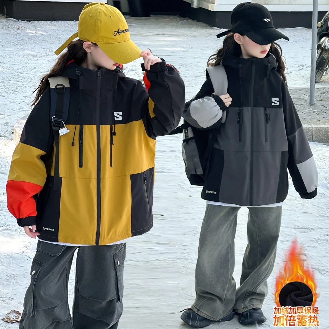 女童秋冬款洋气三合一冲锋衣秋装中大儿童6-12岁韩版宽松时尚外套