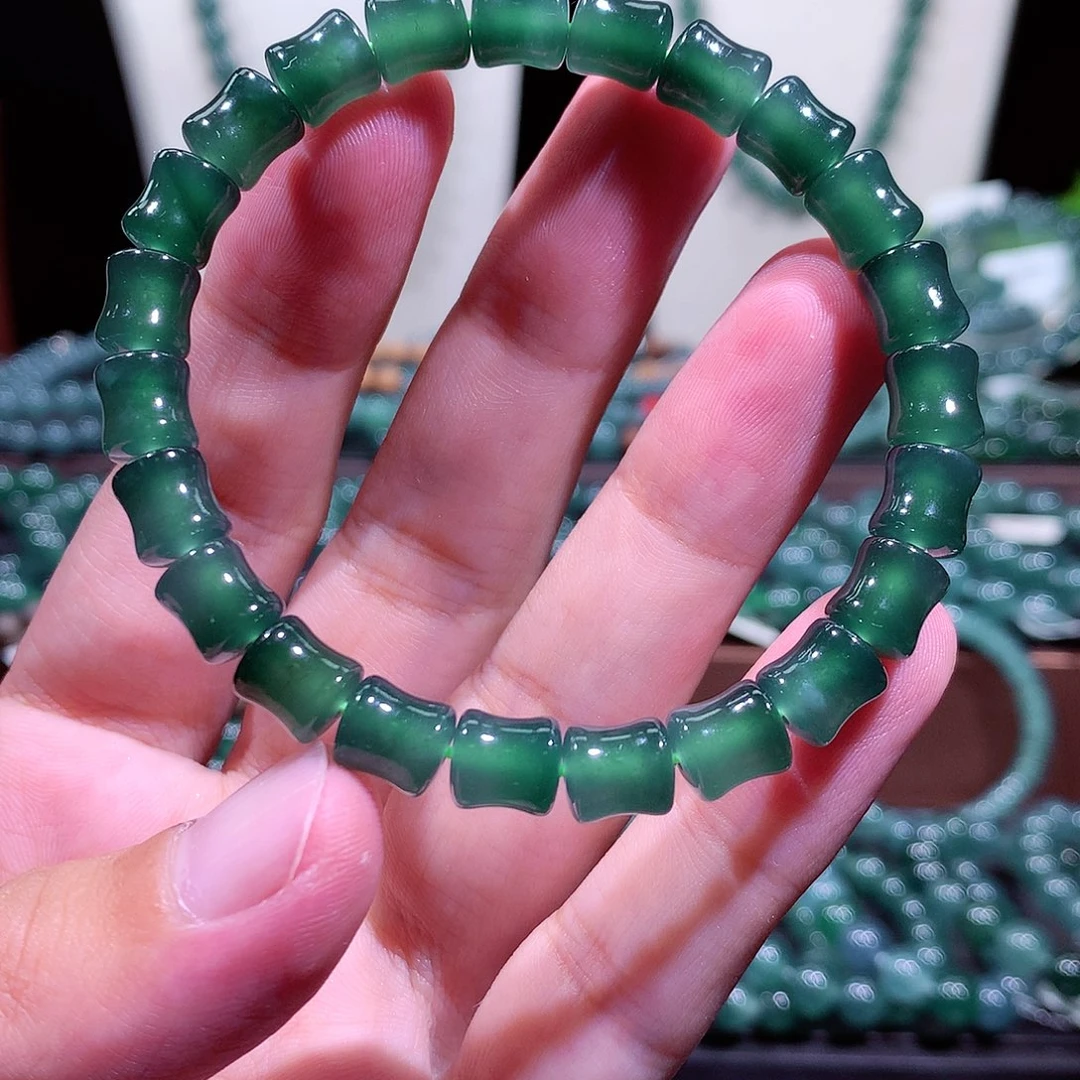 翡翠未镶嵌手链天然a货翡翠手串7.5