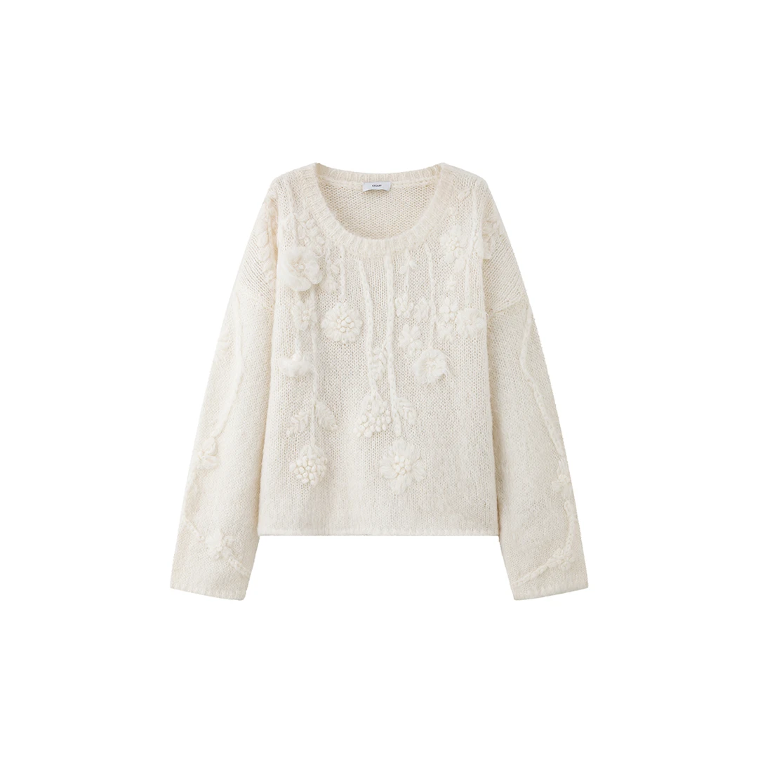 ICE DUST设计师品牌 羽毛珠片绣套头毛衣 DSC买手店 DY5L11028