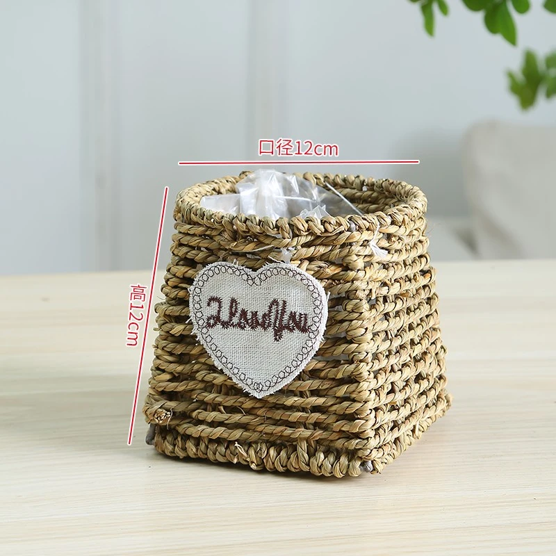 草编花盆插花花篮桌面客厅摆件多肉花盆手工编织花篮表演花盆礼篮