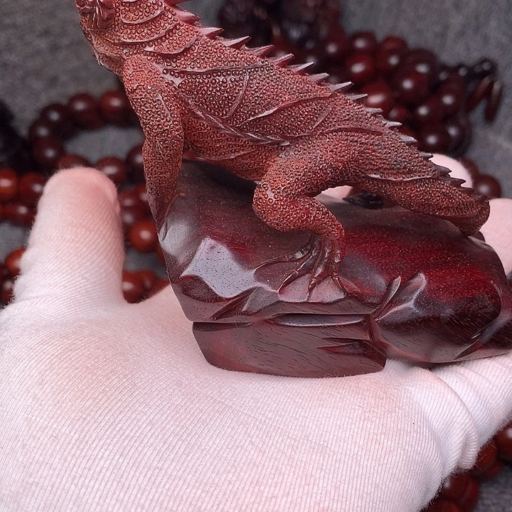 山***三把件檀香紫檀（小叶紫檀）摆件蜥蜴