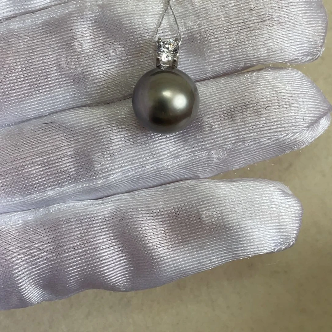 18K金镶嵌海水珍珠吊坠(不含链)11.6mm