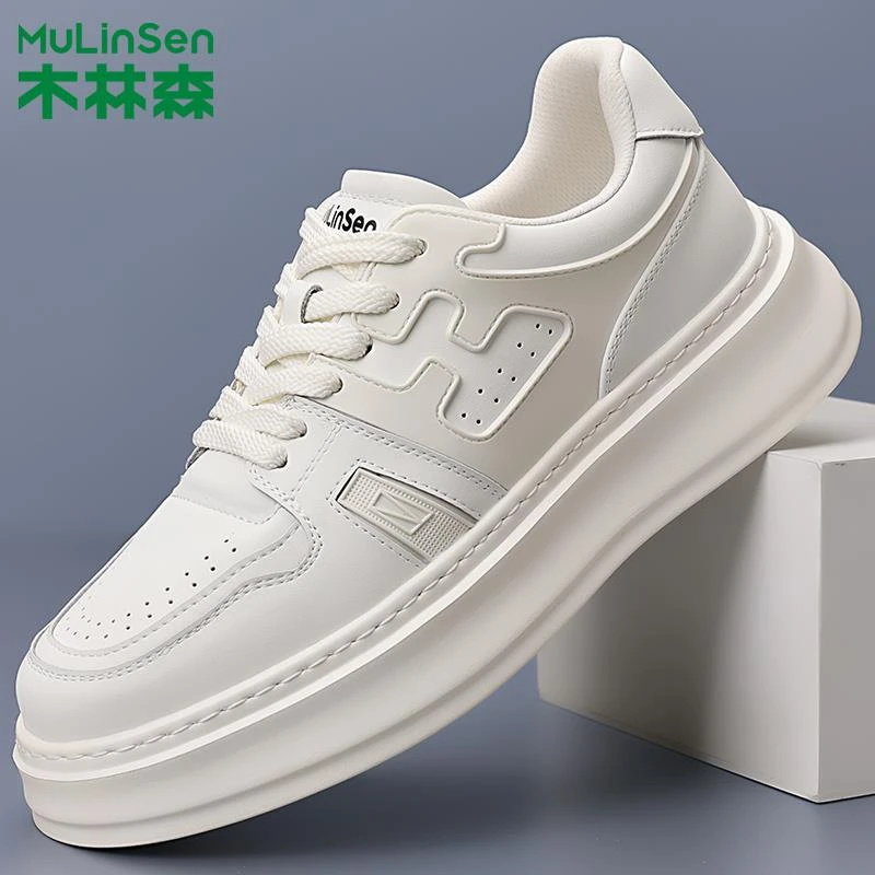 木林森2025新款大码男鞋秋冬季百搭男士小白鞋耐磨时尚休闲板鞋子