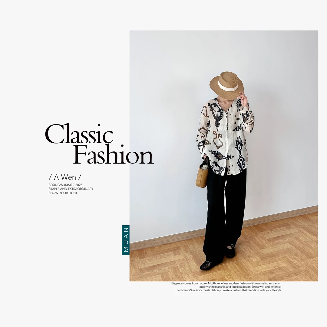 木岸MUAN：《拜占庭衬衫》“拜占庭系列”定制100苎麻衬衫女DS-9334