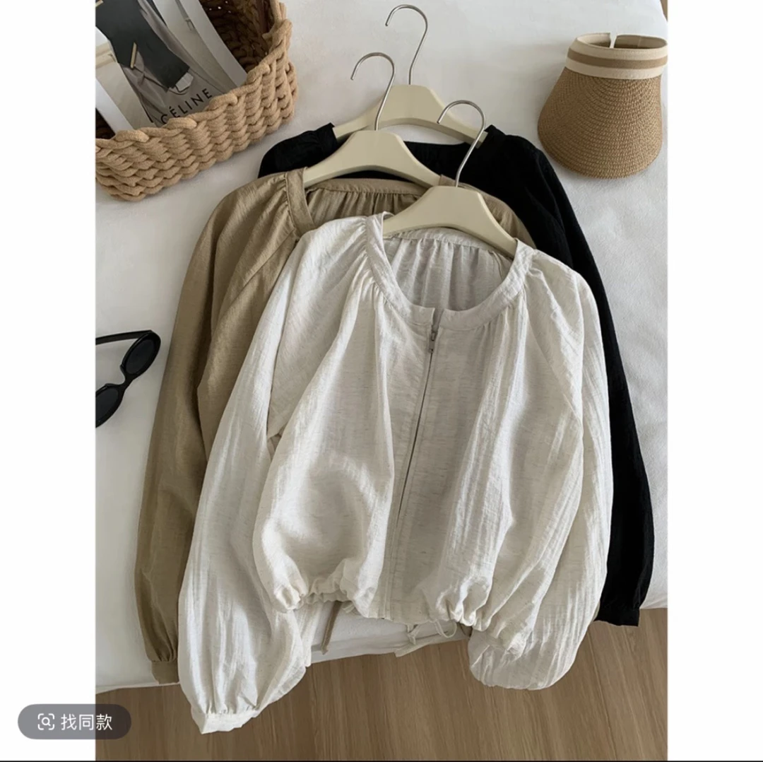 【刘噗噗】Nina 圆领小衫防晒外套 5896