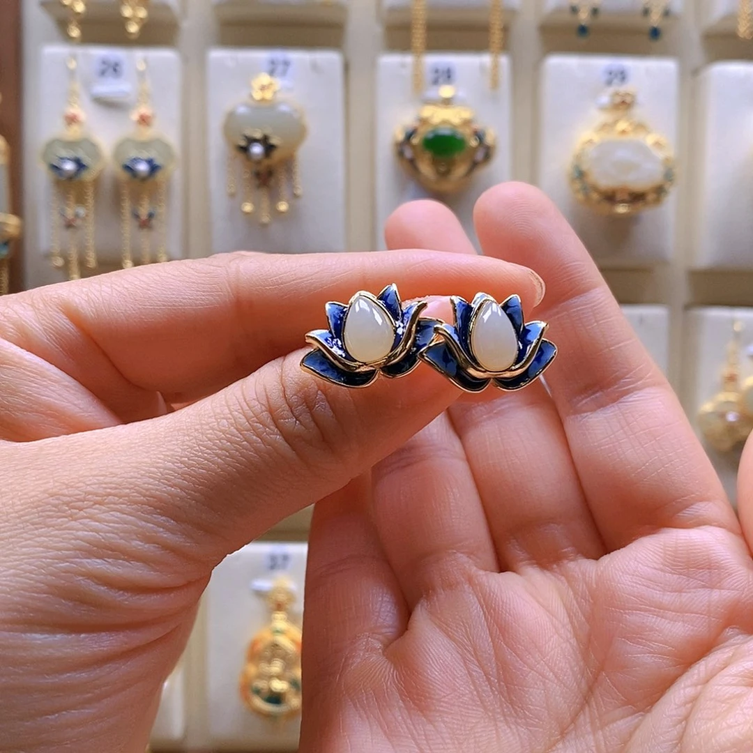 和田玉颈饰银S925镶嵌