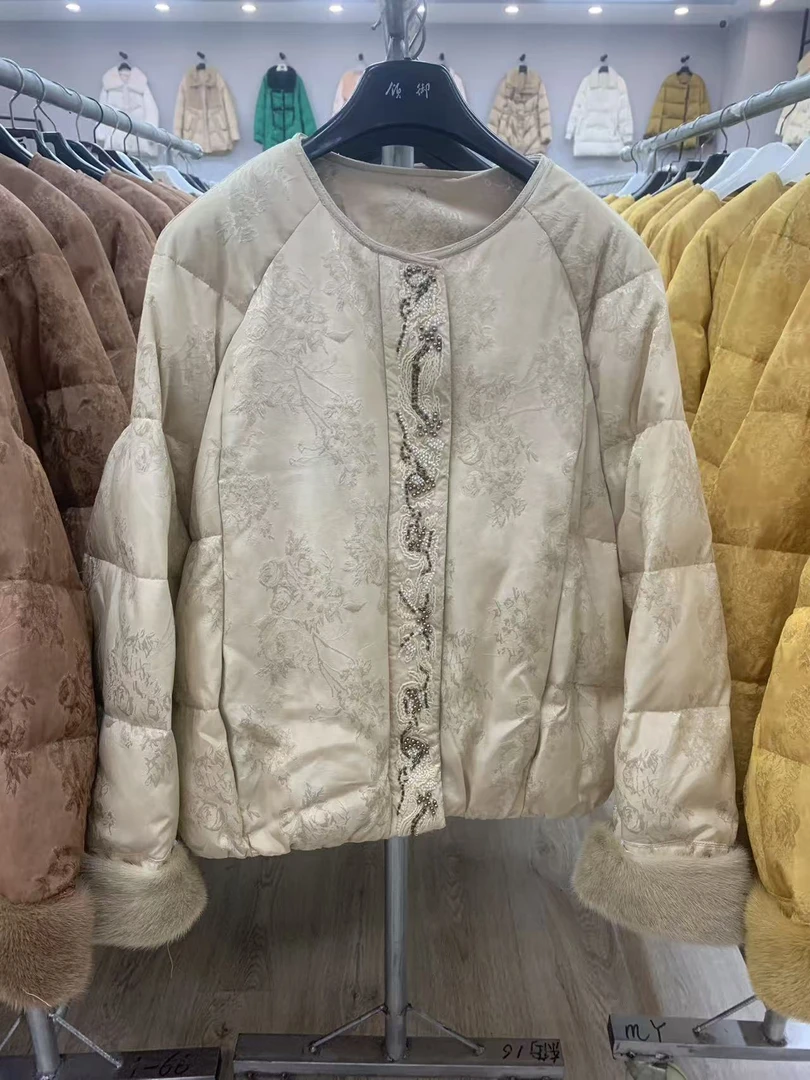 貂毛鹅绒 重工刺绣 2025新款新中式国风羽绒服年轻款超火独特别致