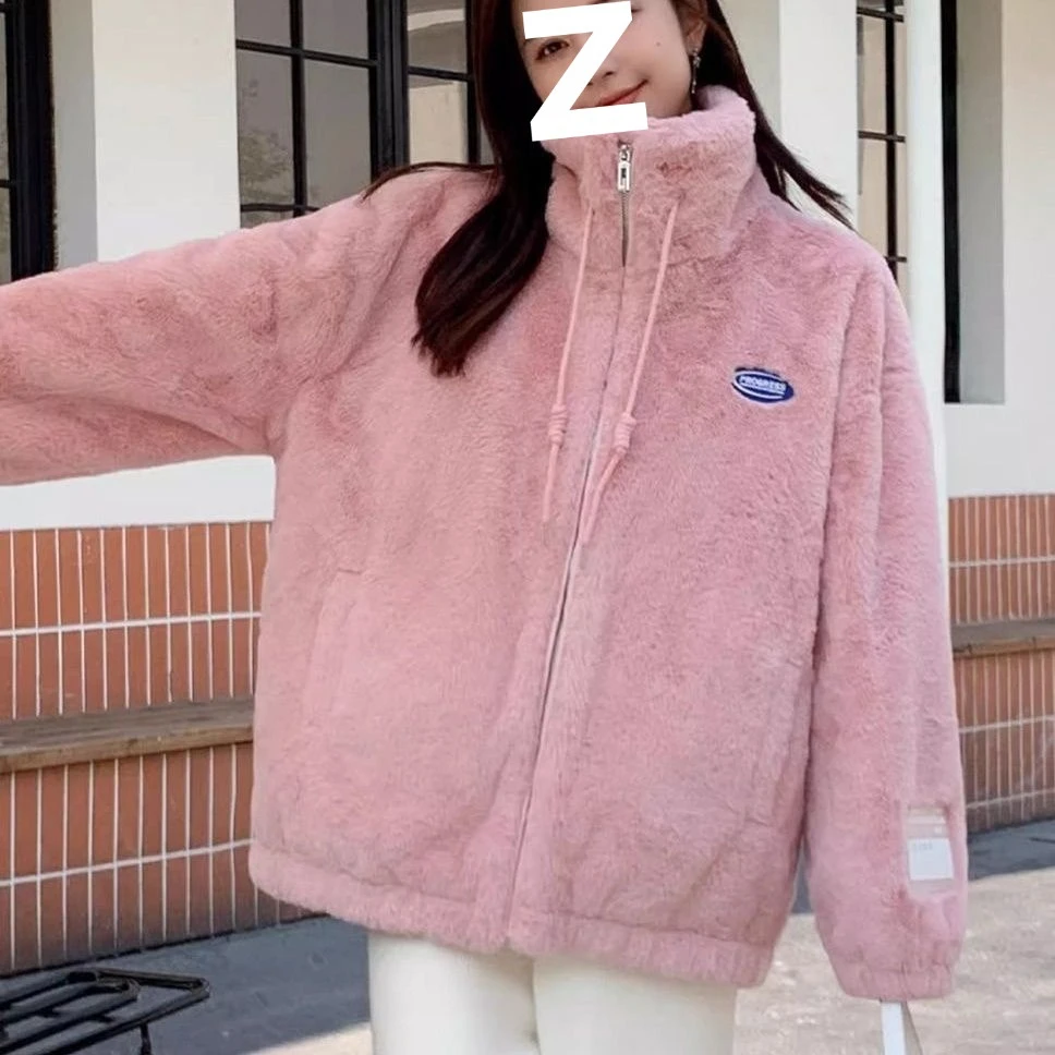 毛绒羊羔绒上衣外套2025秋冬新款加绒加厚宽松棉衣棉袄棉服中厚