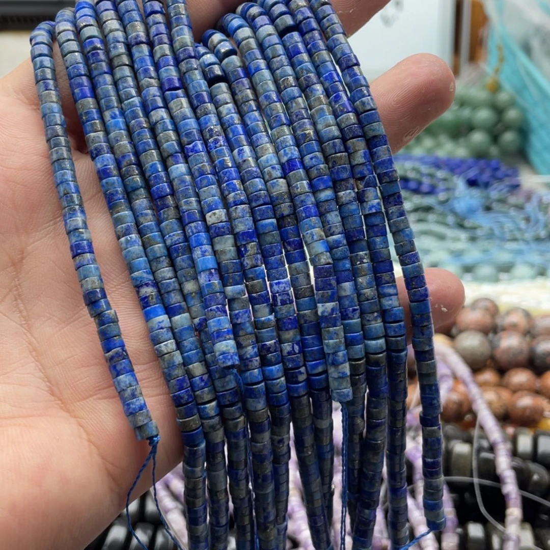 玛瑙/玉髓合金珠宝半成品一条装卡4mm青金直切隔片