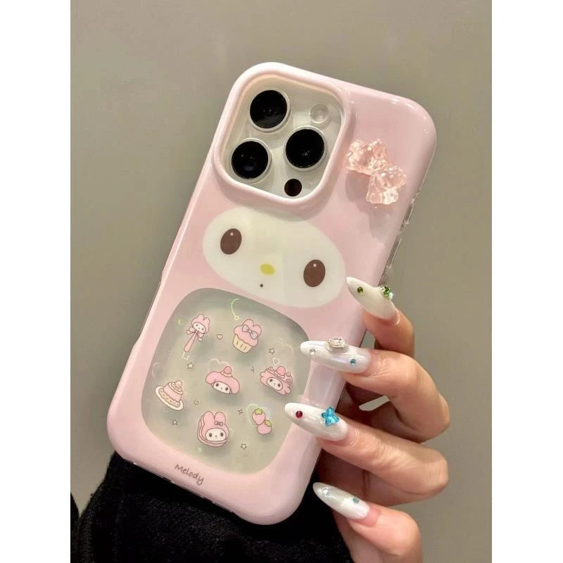 唯美少女粉镂空贝壳纹蛋糕美乐蒂适用iphone16promax苹果15手机壳