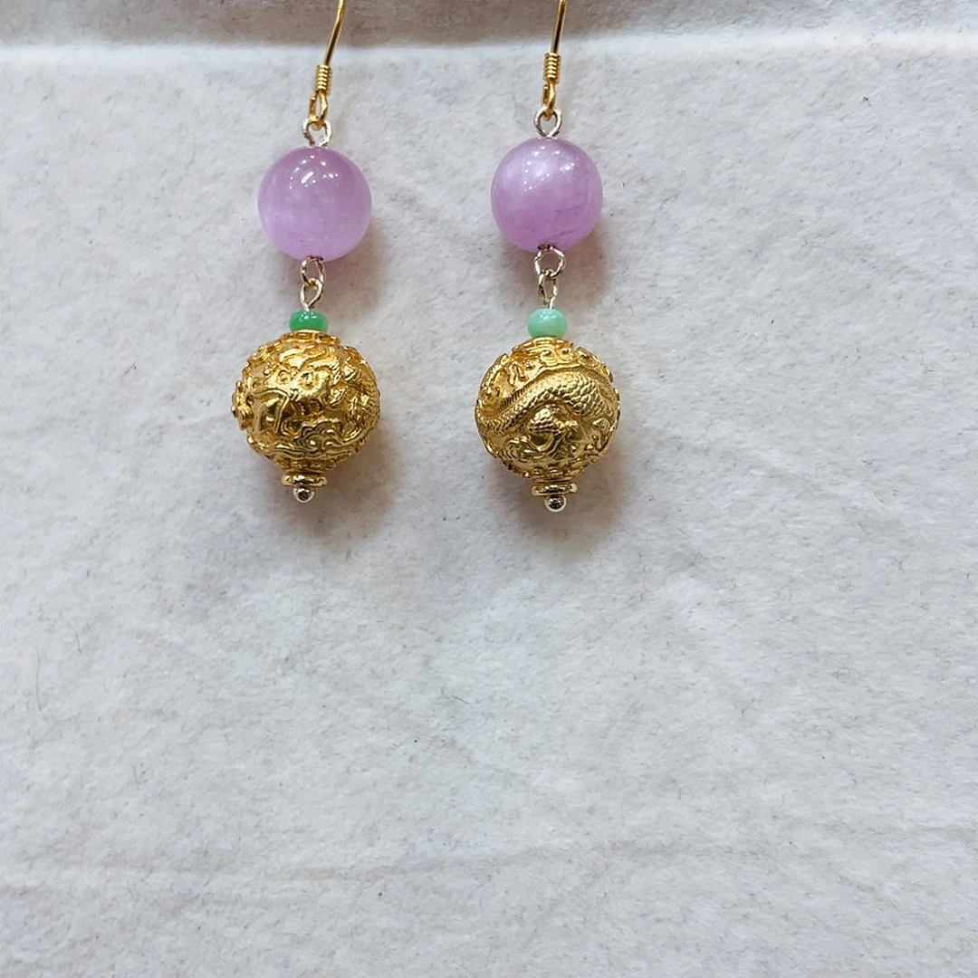 锂辉石耳饰未镶嵌耳饰