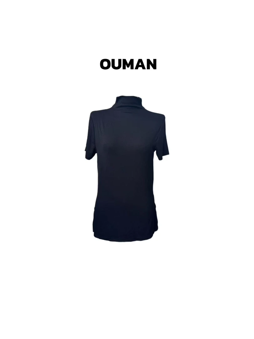 欧漫家【半高领短袖】 定制半高领两侧开衩短袖打底