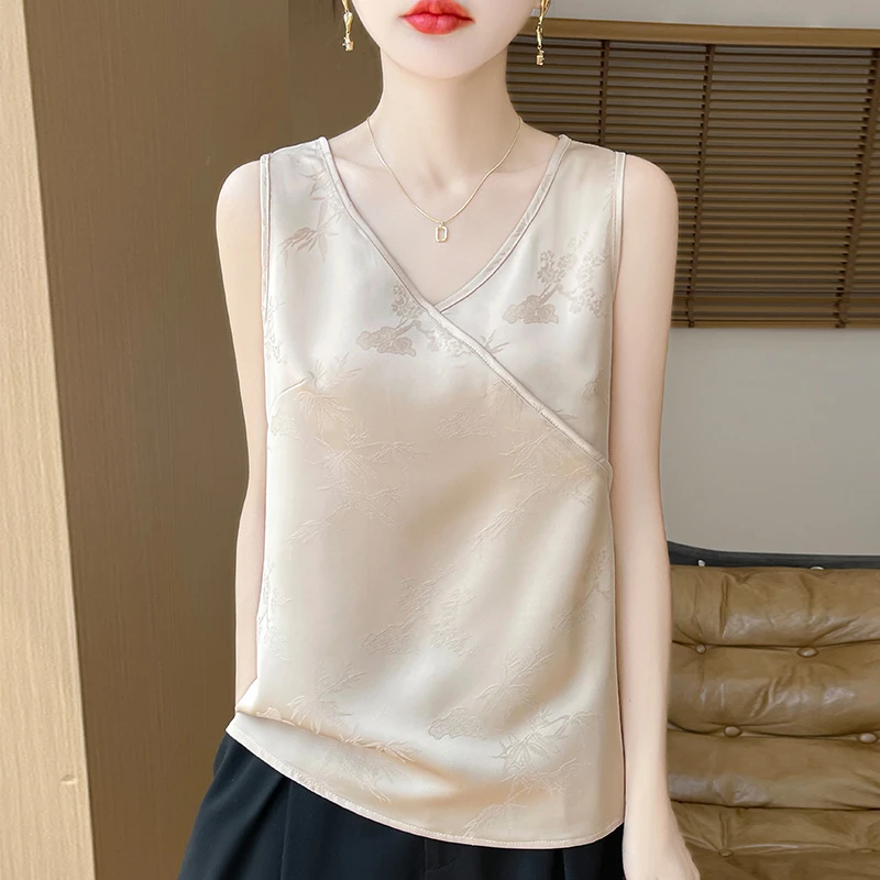 新中式国风吊带内搭高级感气质外穿上衣洋气时尚CH醋酸面料ZH-A90