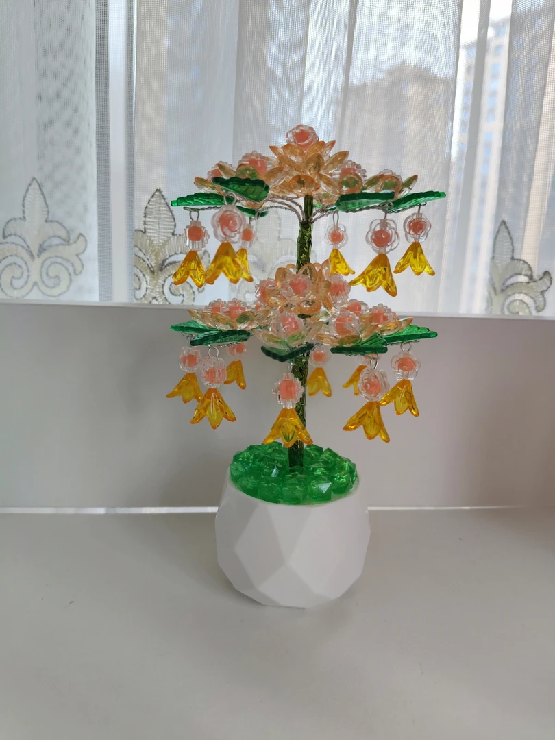 妍妍小手工六一礼物网红并蒂莲小盆栽手工材料包DIY高颜值手工花