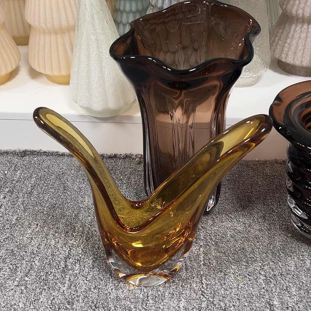 琉璃高24琥珀琉璃花器