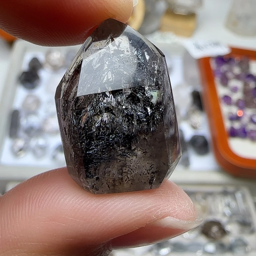 珠宝半成品水晶未镶嵌闪灵双尖随形