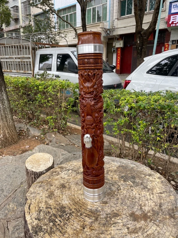 雕龍香花梨木_大号/高79厘米/外径10厘米/内径8厘米