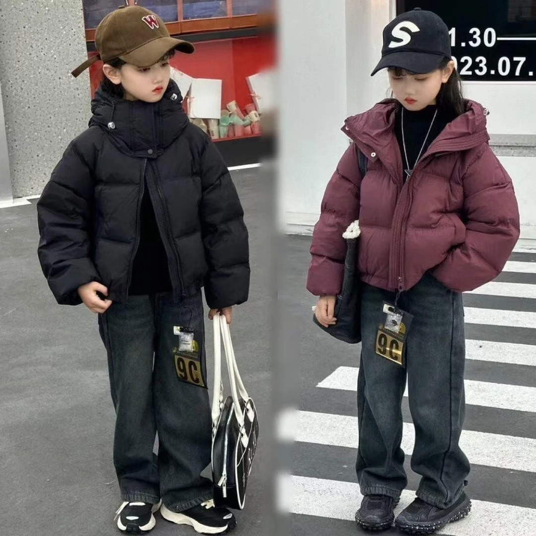 YeeHoO/英氏女童冬装羽绒棉服2025新款洋派面面包保暖儿童加