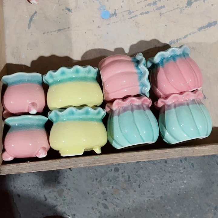 多肉绿植陶瓷花盆9.9包邮，有孔