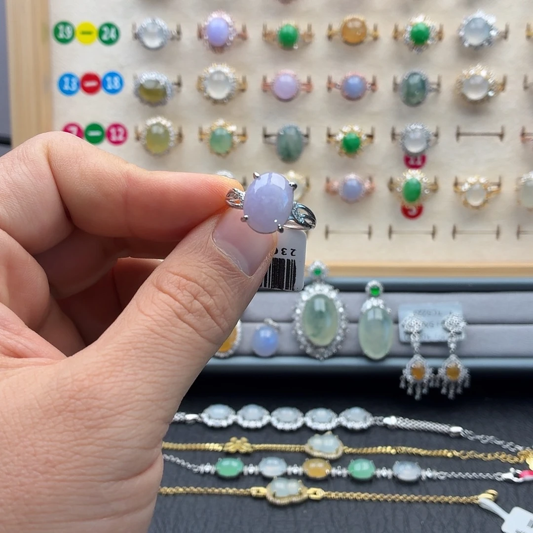 翡翠银S925镶嵌戒指