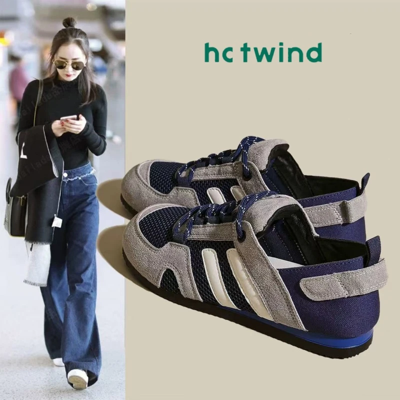 热风百搭轻薄透气两穿德训鞋女款2025夏季新款休闲运动阿甘女鞋子