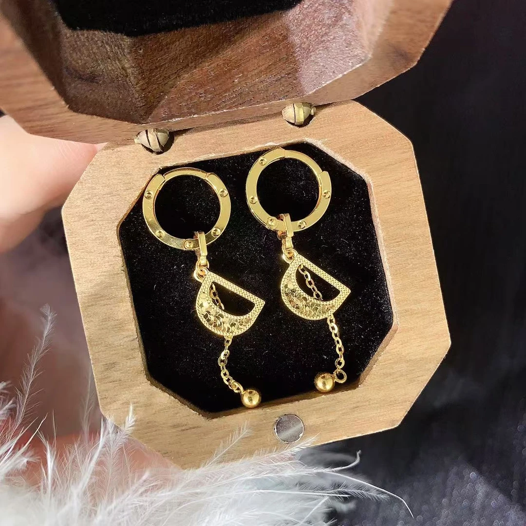 【伟新源】足金999 5G工艺 卡家D字耳扣4.48克