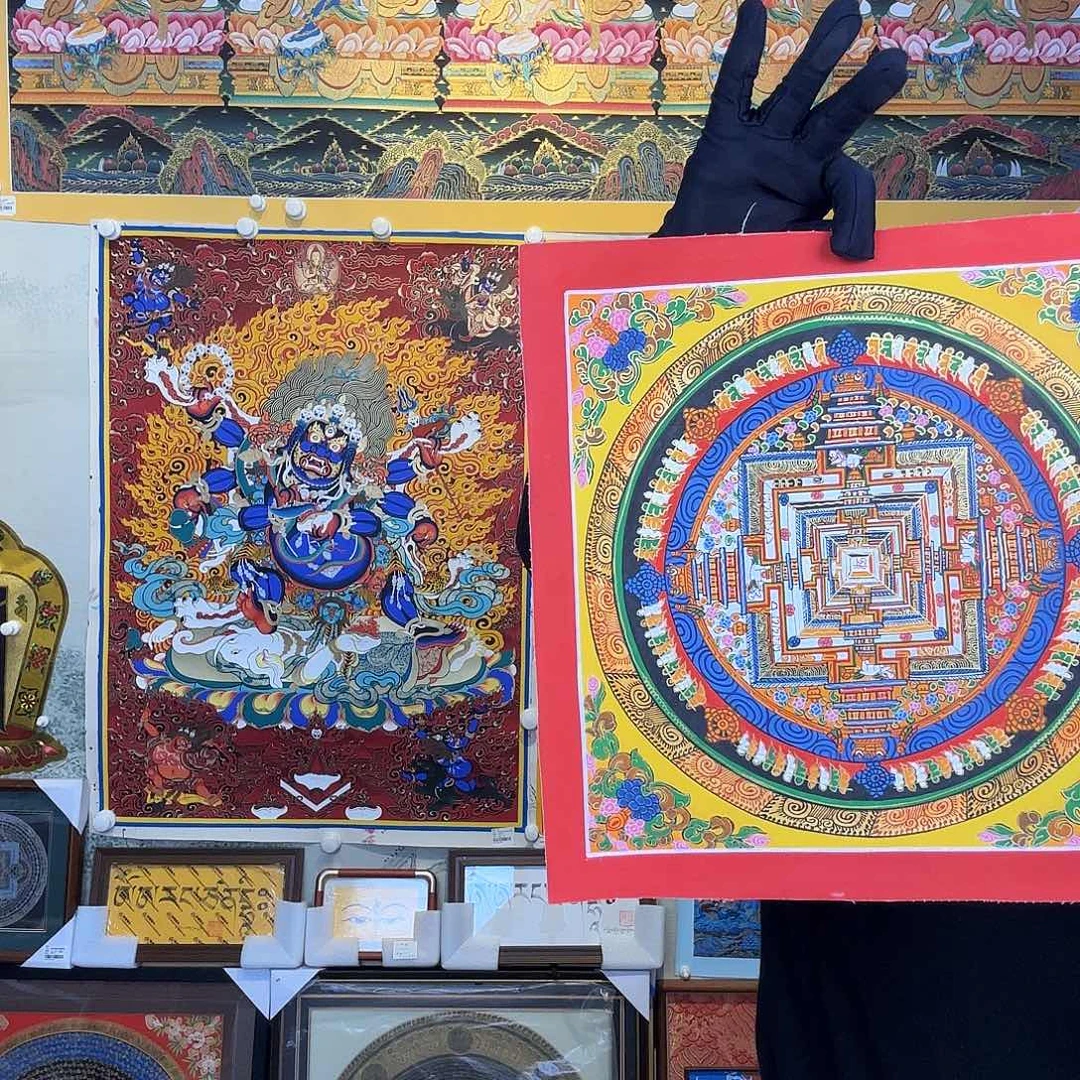 卷轴画纯手绘坛城唐卡27厘米左右