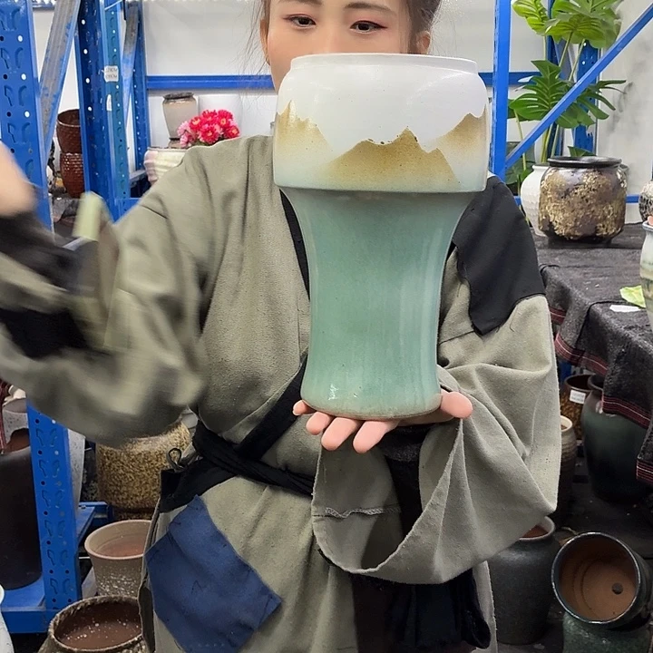 14×27 -粗陶花盆有孔-买买买