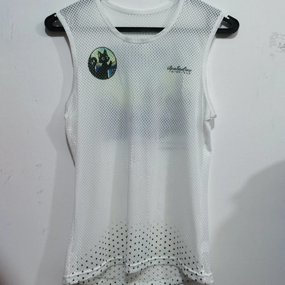 SQ 2154【黑色小小猫提花大网排汗背心】速干紧身 吸湿排汗 透气