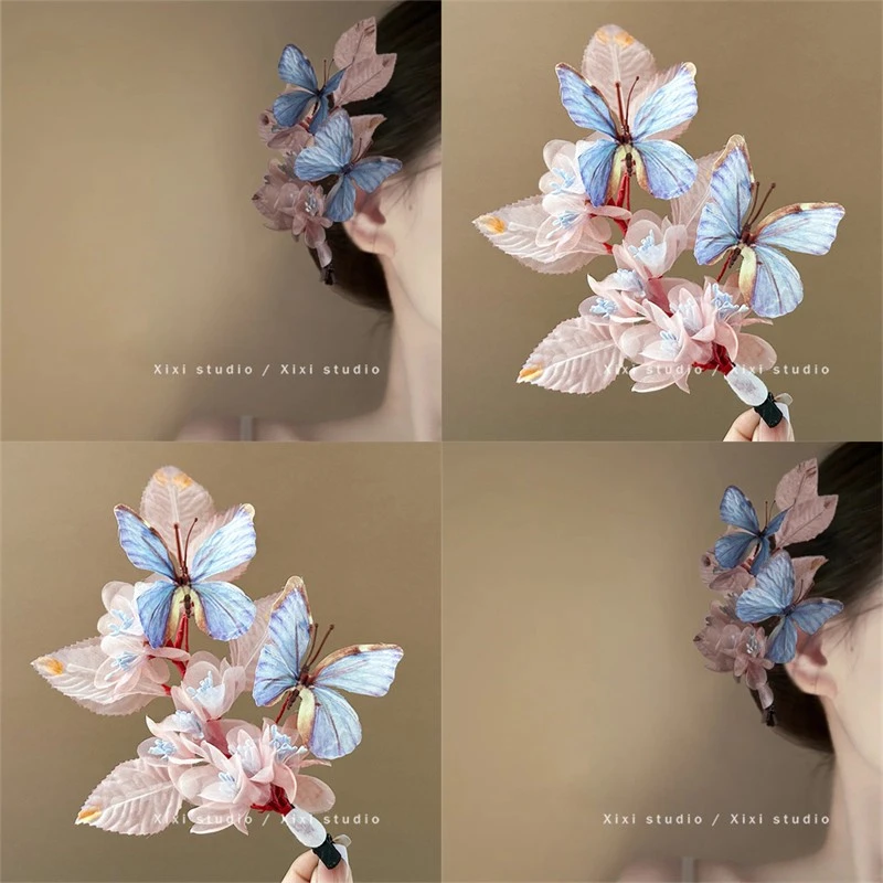 天仙配！超仙蝴蝶花朵发夹！新中式刘海夹高级感碎发夹2025边夹