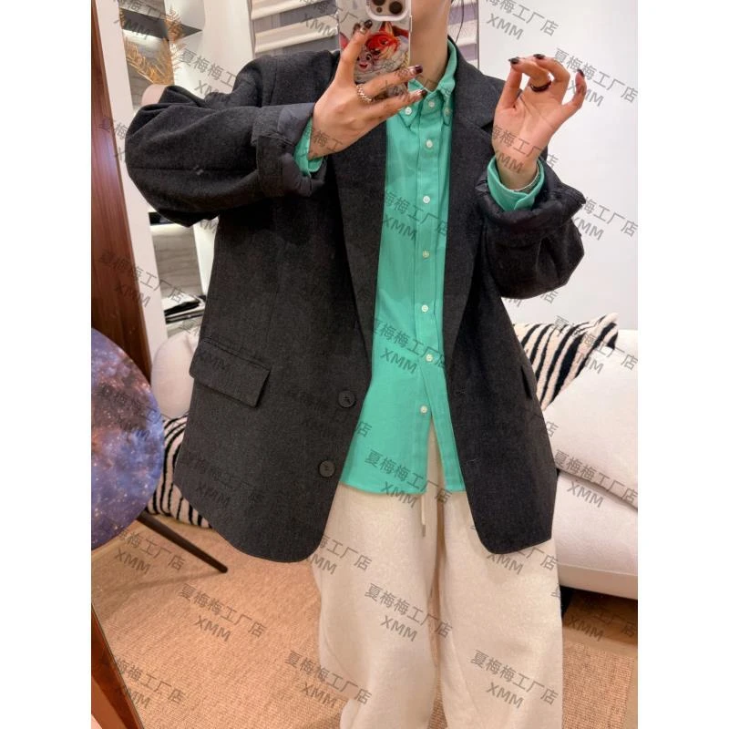 XMM.【羊毛羽绒服西装】羽绒时尚百搭潮流洋气休闲气质宽松MM669056