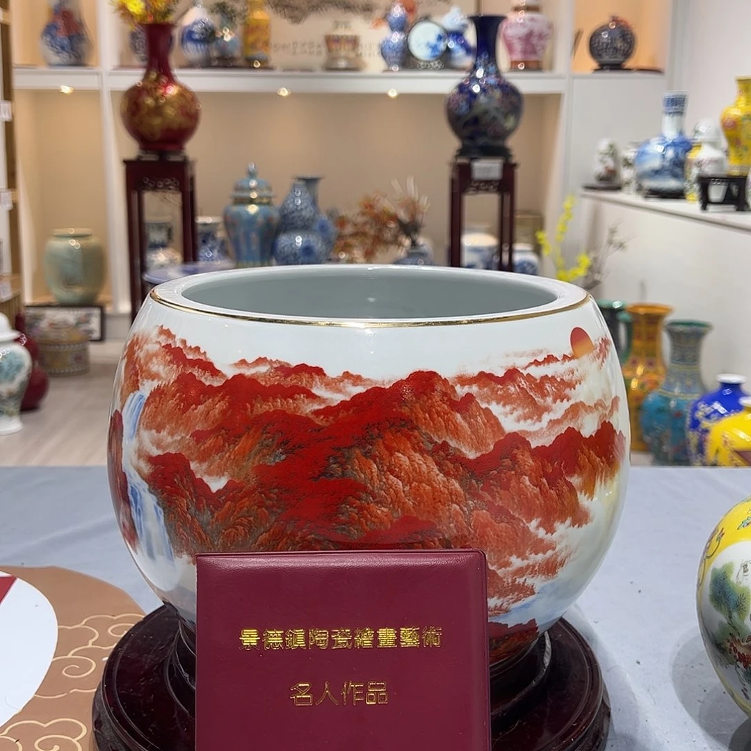 陶摆件20cm鸿运当头聚宝盆