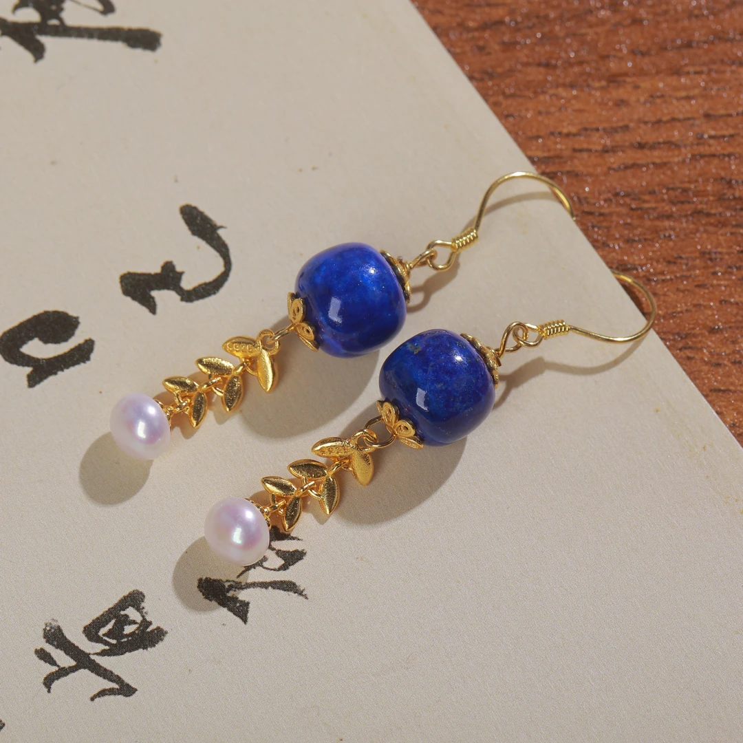 【诗语】青金石耳钩多样性发一QT-198 Y4-060