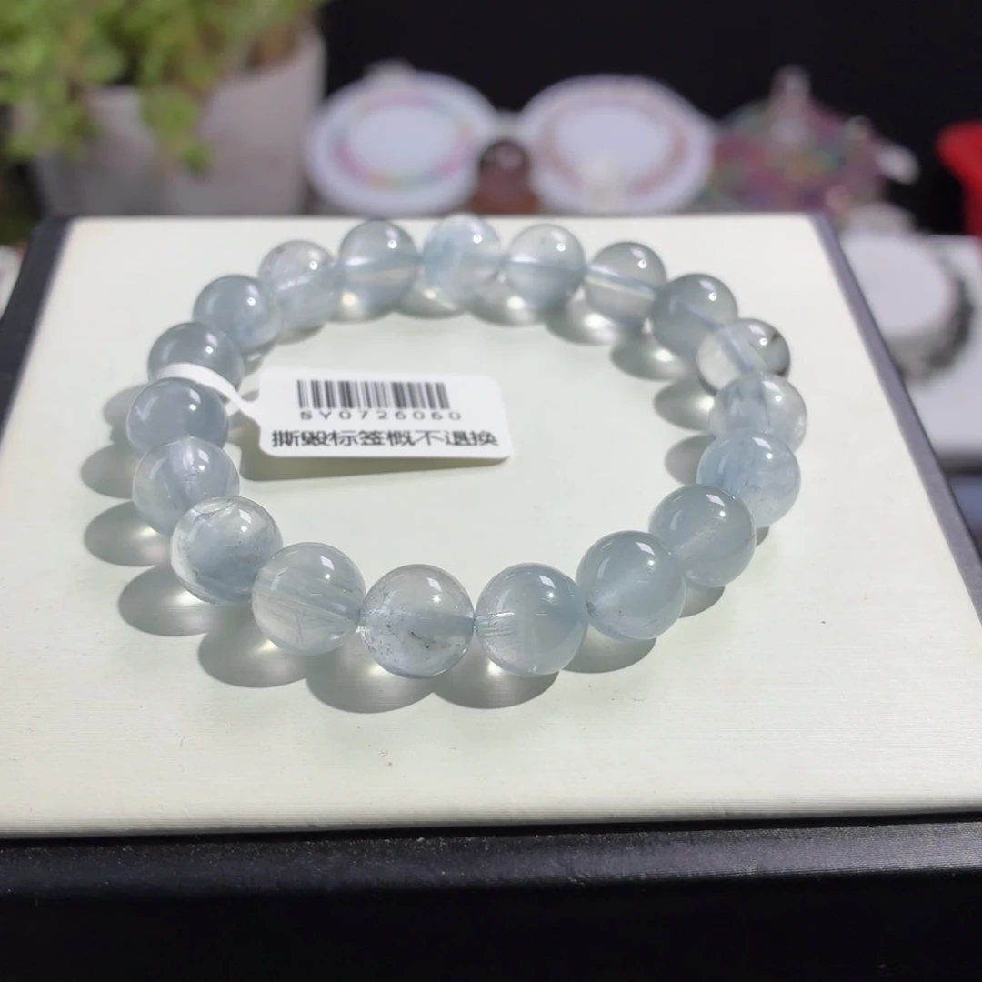 未镶嵌发晶手串9+蓝兔毛