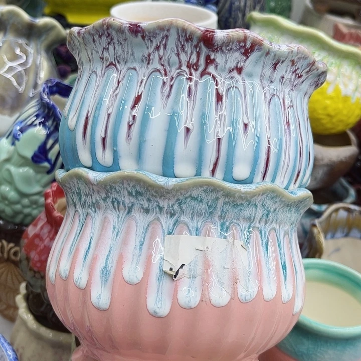 多肉绿植陶瓷花盆9.9包邮，有孔