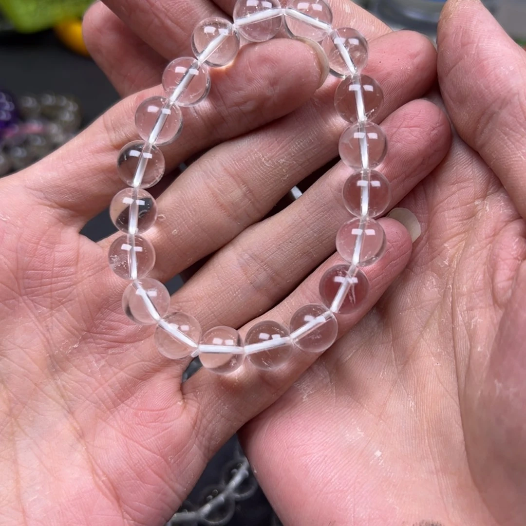 水晶手串未镶嵌白水晶卡10多样性拍一发一