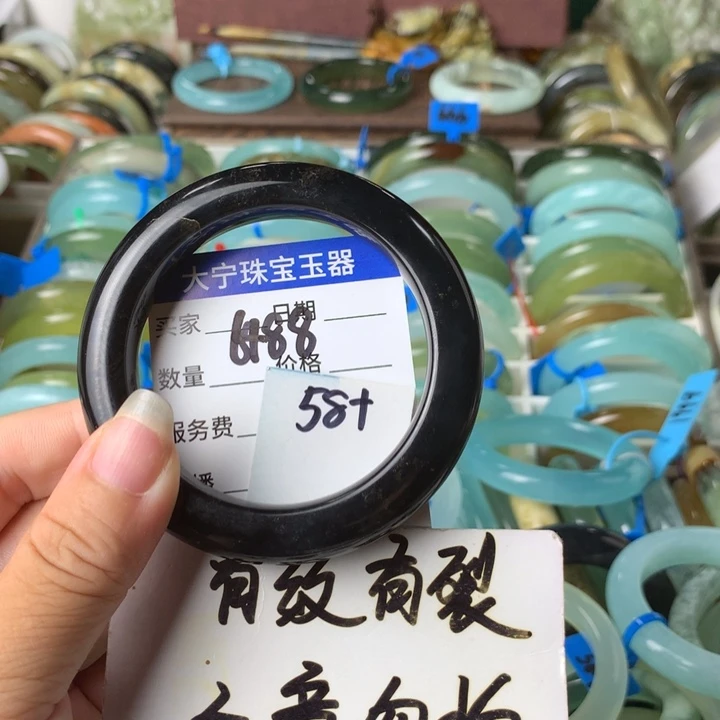 未镶嵌蛇纹石玉手镯6488