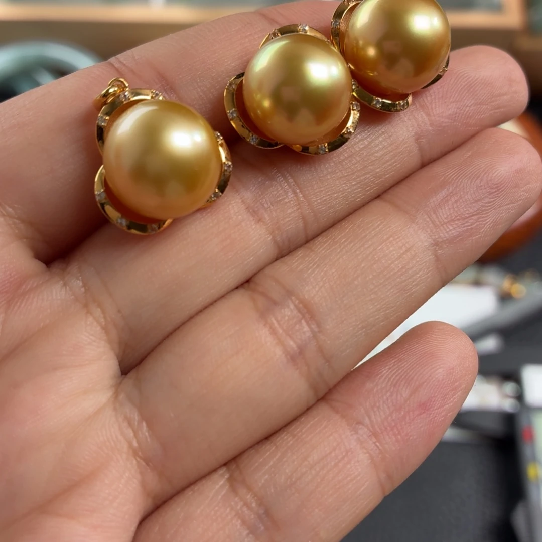海水珍珠耳饰18K金镶嵌套组