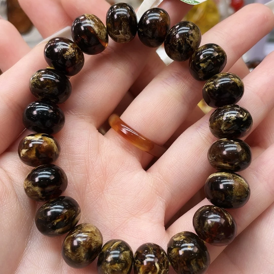 琥珀未镶嵌裸石抚顺琥珀12花珀