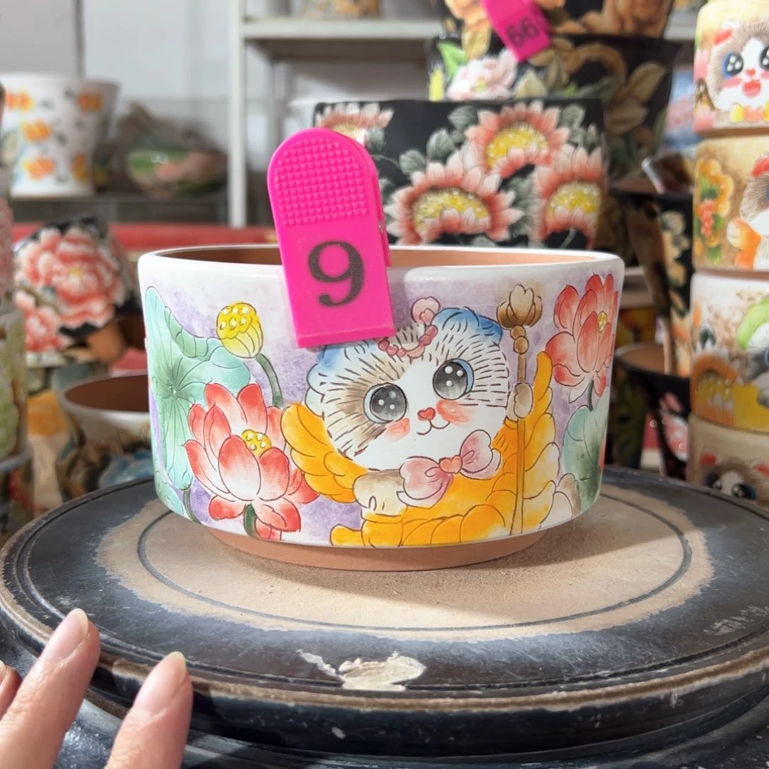 景德镇幸运花盆满38包邮