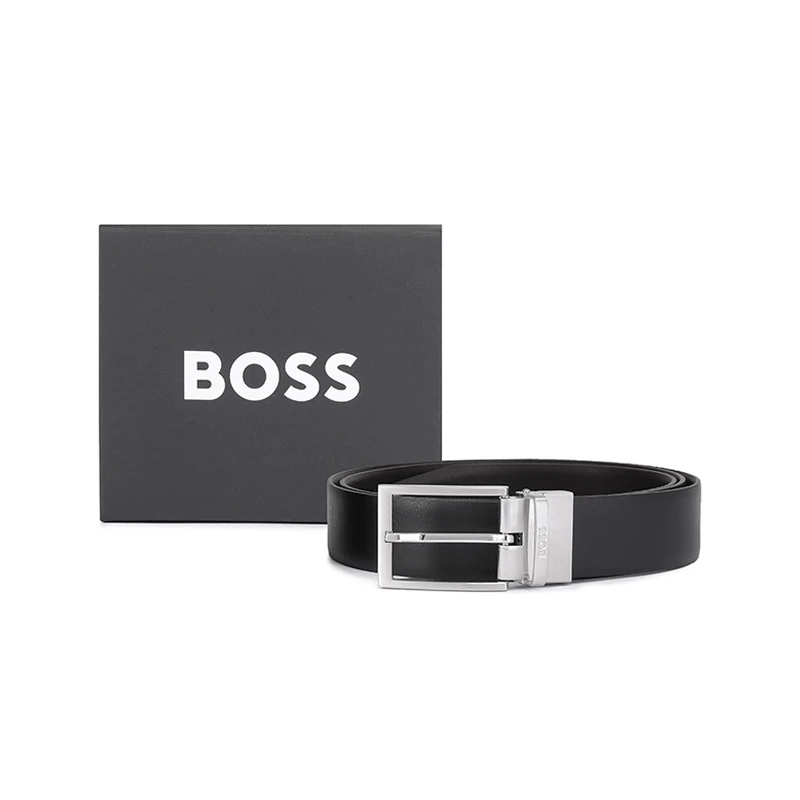 未使用 HugoBoss/雨果博斯 男士可裁剪双面旋转3.5cm腰带50471845
