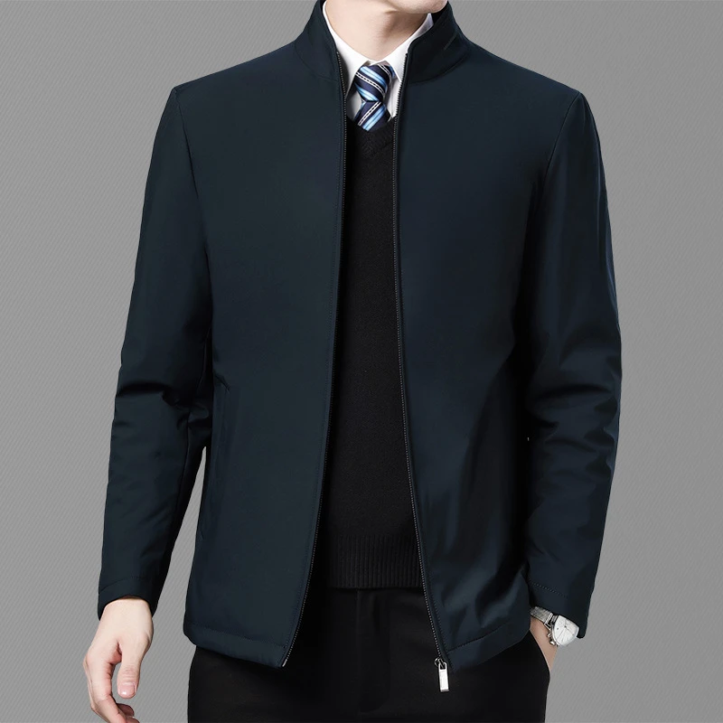 立领2025新品商务棉衣男加厚冬防风抗皱立领高端棉服男厚款冬领导