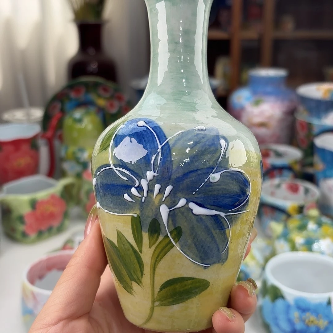 瓷片景德镇手绘高温釉下彩陶瓷茶具